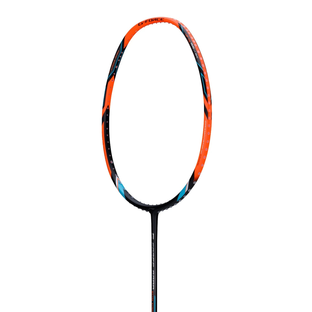 Li-Ning G-Force 8800 Extra Strong Strung Badminton Racquet 3U6 | Head-Heavy Carbon Frame with Dynamic Optimum Frame & 35 lbs Tension for Power Play (Black/Bright Orange) - Best Price online Prokicksports.com