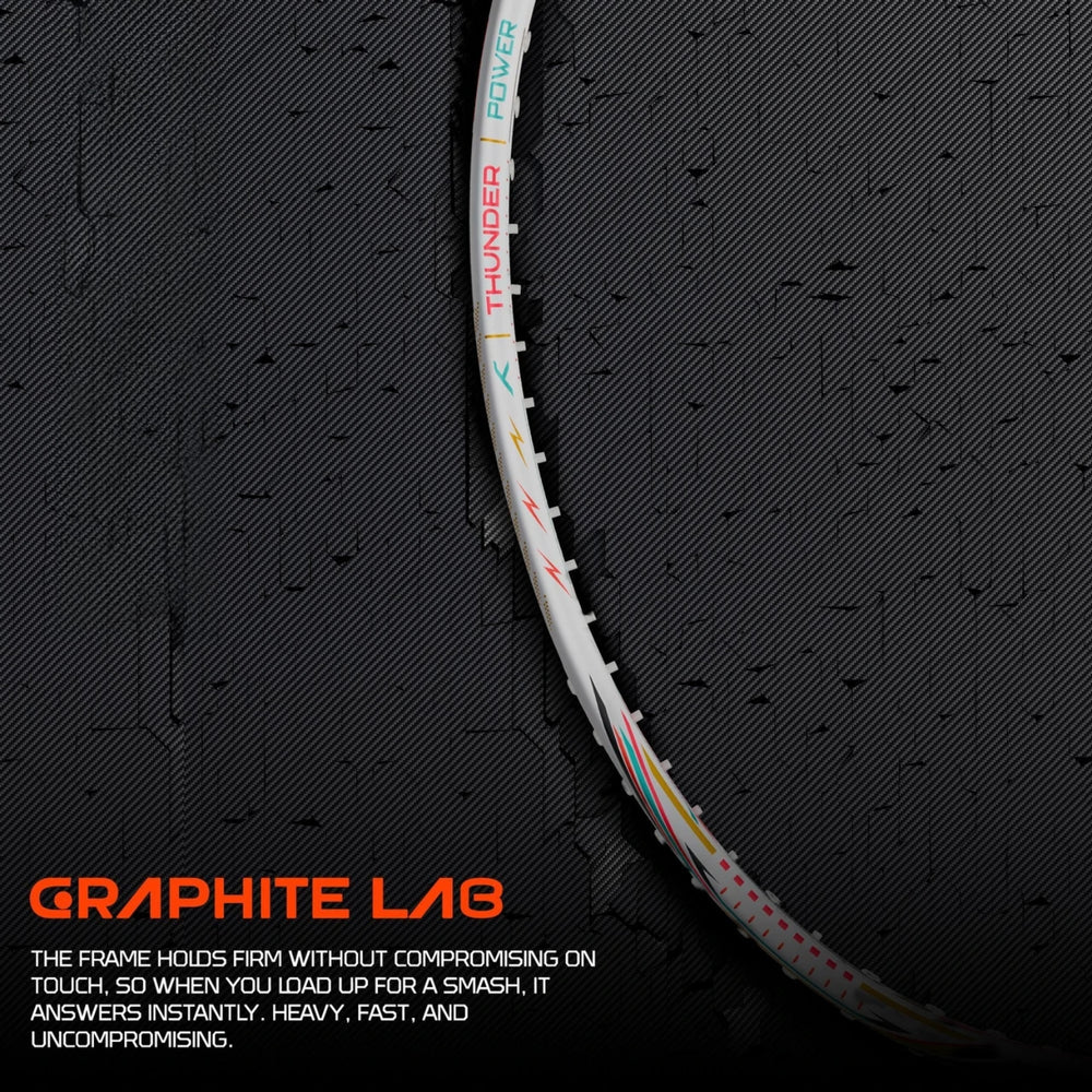 Hundred Nitrix Thunder Strung Badminton Racquet | Superlight Carbon Fibre Power Frame with Curve² Technology | Attack Series - Best Price online Prokicksports.com