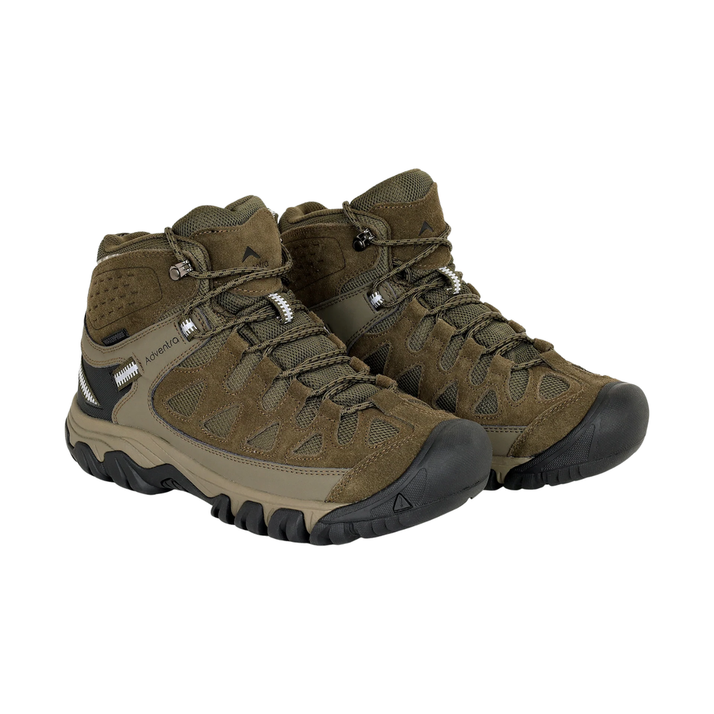 Waterproof Mid Ankle Hiking Shoes with Suede Upper (ET1113) | Synthetic Suede, EVA Cushioned Midsole, Deep-Lug Anti-Skid Outsole, Reflective Tape, All Season