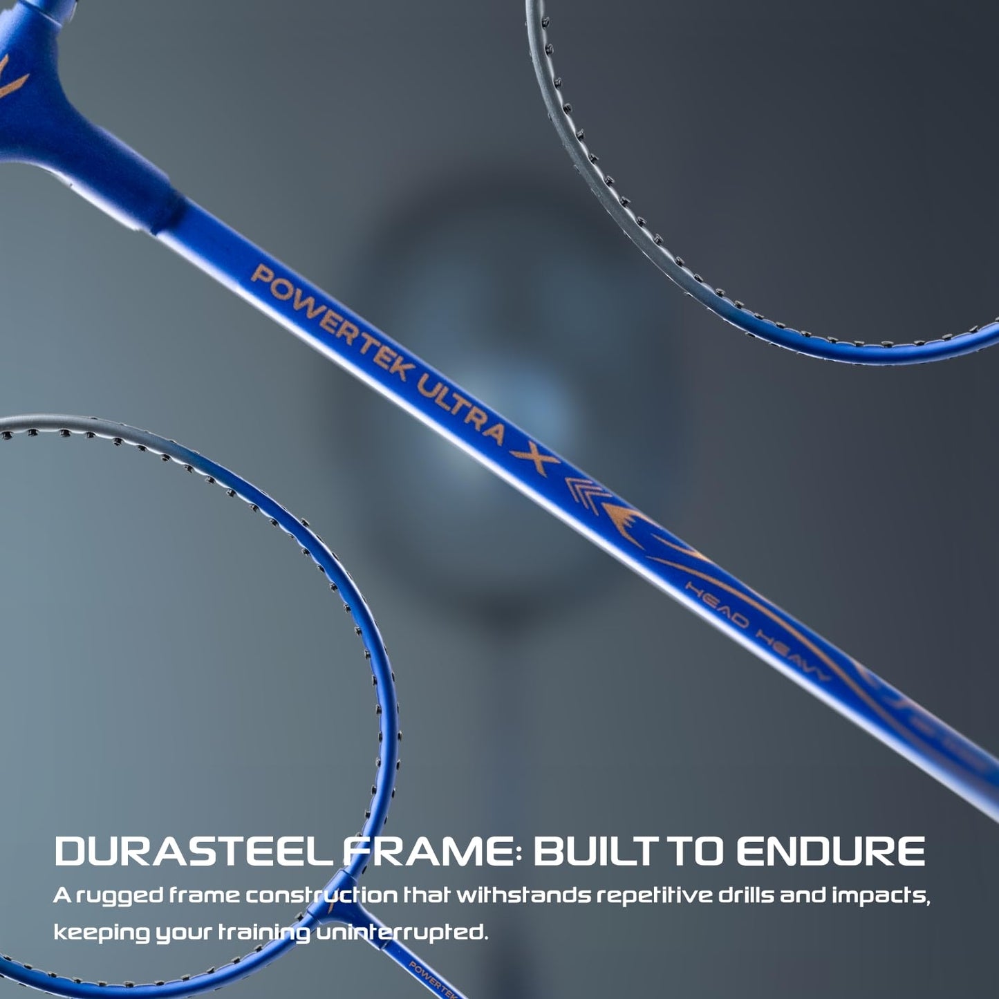 Hundred Powertek Ultra X Strung Badminton Set (2 Racquets) | Lightweight Aluminium Frame with Head-Heavy Balance, Full Cover | Beginner Friendly Combo Kit - Best Price online Prokicksports.com