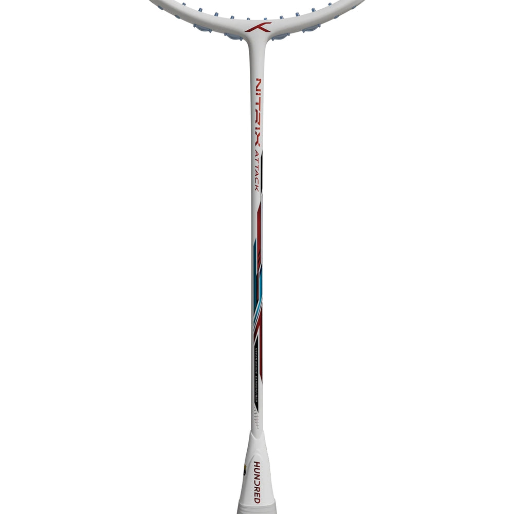 HUNDRED Nitrix Attack Unstrung Badminton Racquet | Head-Heavy Power Frame with Carbon Fibre Build | Aggressive Attack Series - Best Price online Prokicksports.com