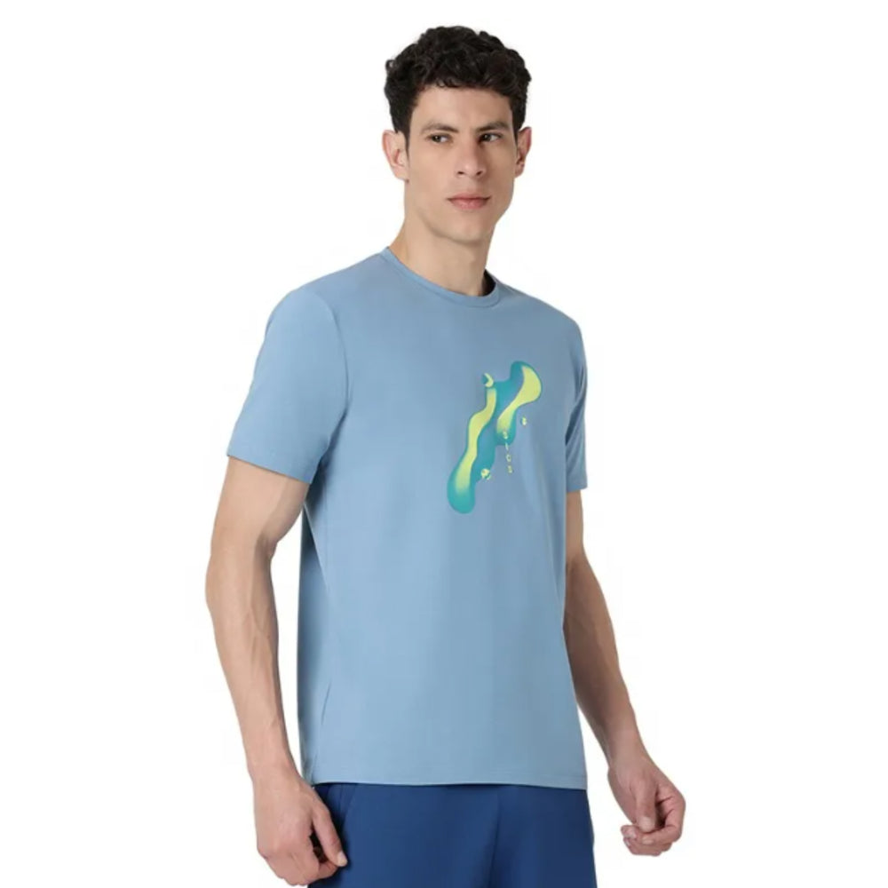 ASICS Diagonal Graphic SS Top for Men | Round Neck Sports T-Shirt - Best Price online Prokicksports.com