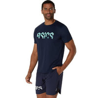 ASICS Hex Graphic Tee Men T-Shirt Roundneck | Breathable Printed Sports Tee for Training & Casual Wear - Best Price online Prokicksports.com