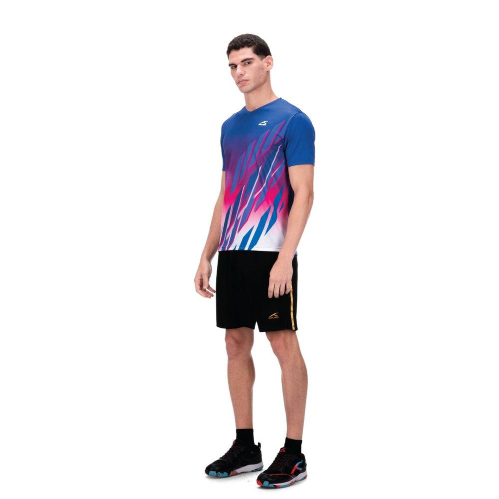 Hundred HBTS-5M268 V-Neck Badminton T-Shirt – Men Quick Dry Lightweight Sports Tee for Badminton, Gym & Training - Best Price online Prokicksports.com