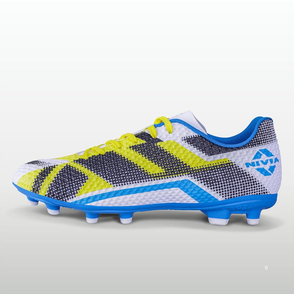 NIVIA Dagger Football Shoes – TPU Fusion Zero-Stitch Upper, Mesh Layered, EVA Sockliner, High-Traction TPU Outsole | Precision Grip, Lightweight Speed, Control for Hard Ground - Best Price online Prokicksports.com