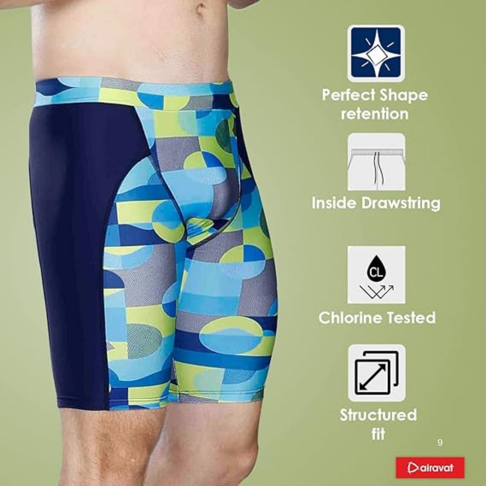 Airavat ORCA 1511 Men's Swimming Jammer – 360° Stretch, UPF50 UV Protection, Anti-Chafe, Quick-Dry Swimwear - Best Price online Prokicksports.com