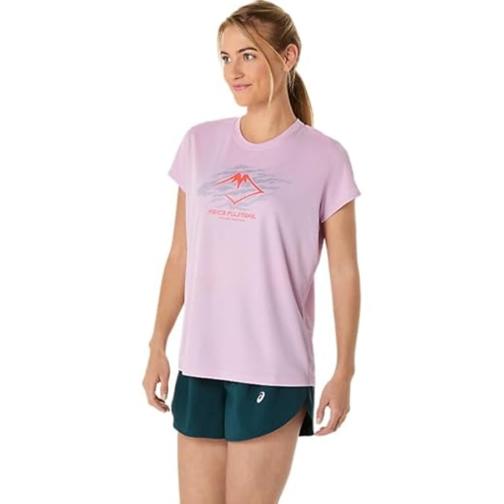 ASICS FUJITRAIL Logo SS Top for Women | Lightweight Quick-Dry Polyester T-Shirt with Breathable Fabric & Reflective Details for Trail Running - Best Price online Prokicksports.com