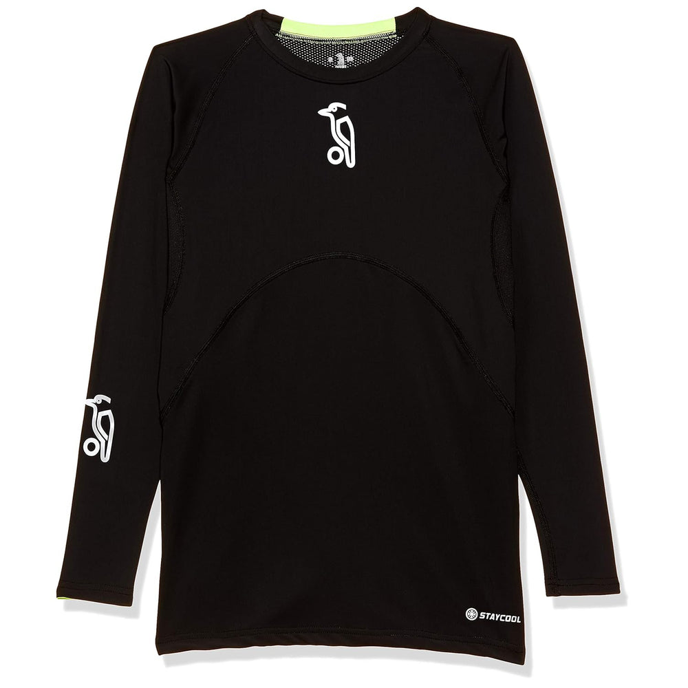 Kookaburra A. Base Layer Skin Fit Compression Top – Black Sports Baselayer for Cricket, Fitness, and All-Weather Training Performance