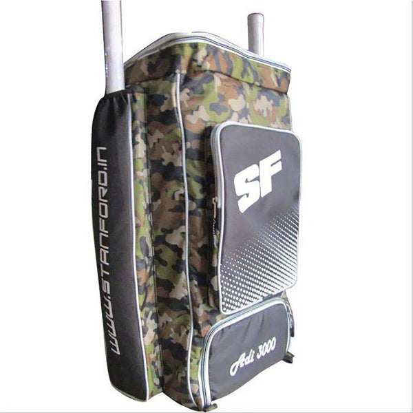 SF Adi 3000 Green Camouflage Duffle Cricket Kit Bag – Spacious Durable Sports Gear Bag for Men & Boys