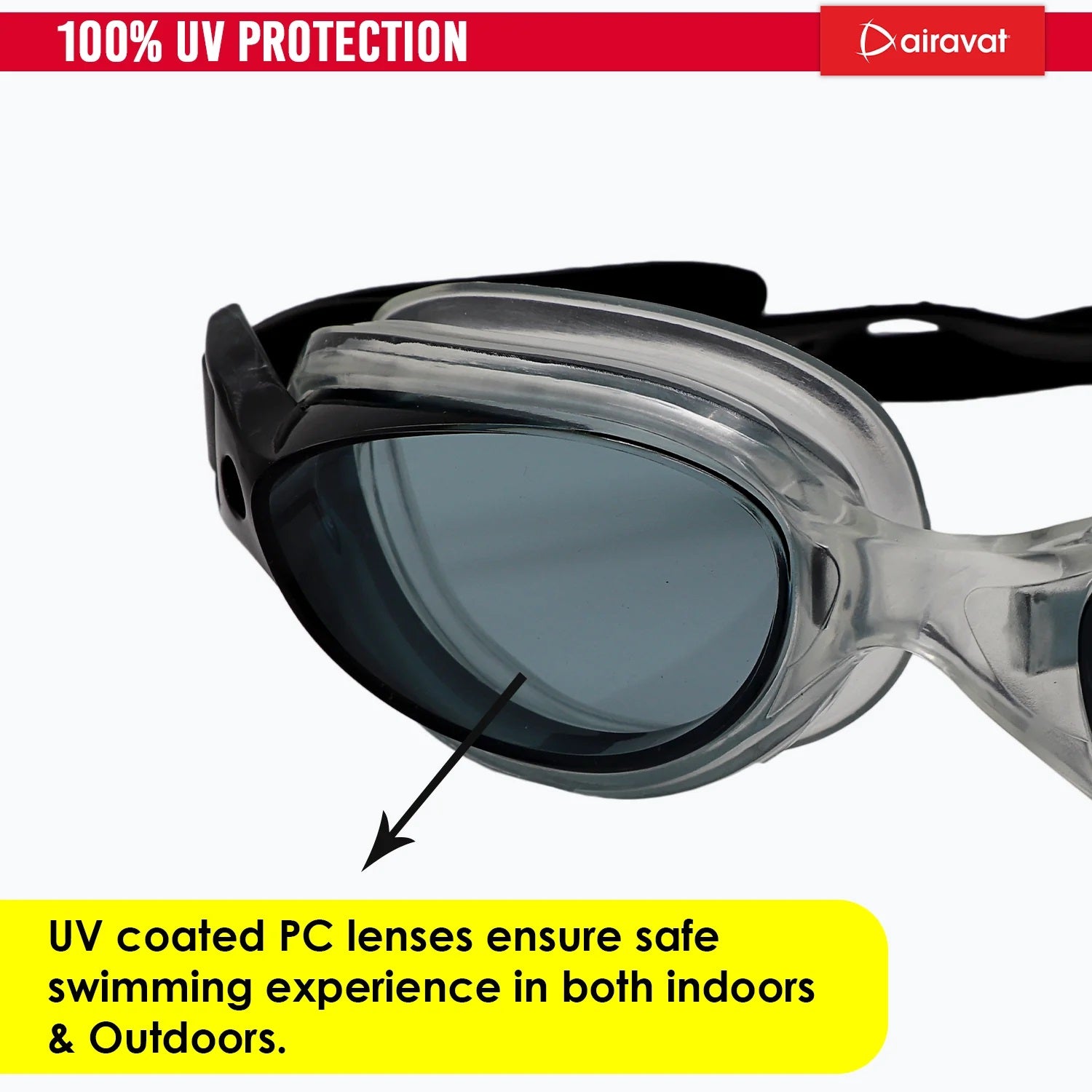 Airavat 1009 Triton Swimming Goggles | Adjustable Fit | Anti-Fog & UV Protection for Clear Vision, UV-Protected Swim Glasses for Adults & Youth | Comfortable Leak-Proof Fit for Training, Racing & Pool Use - Best Price online Prokicksports.com