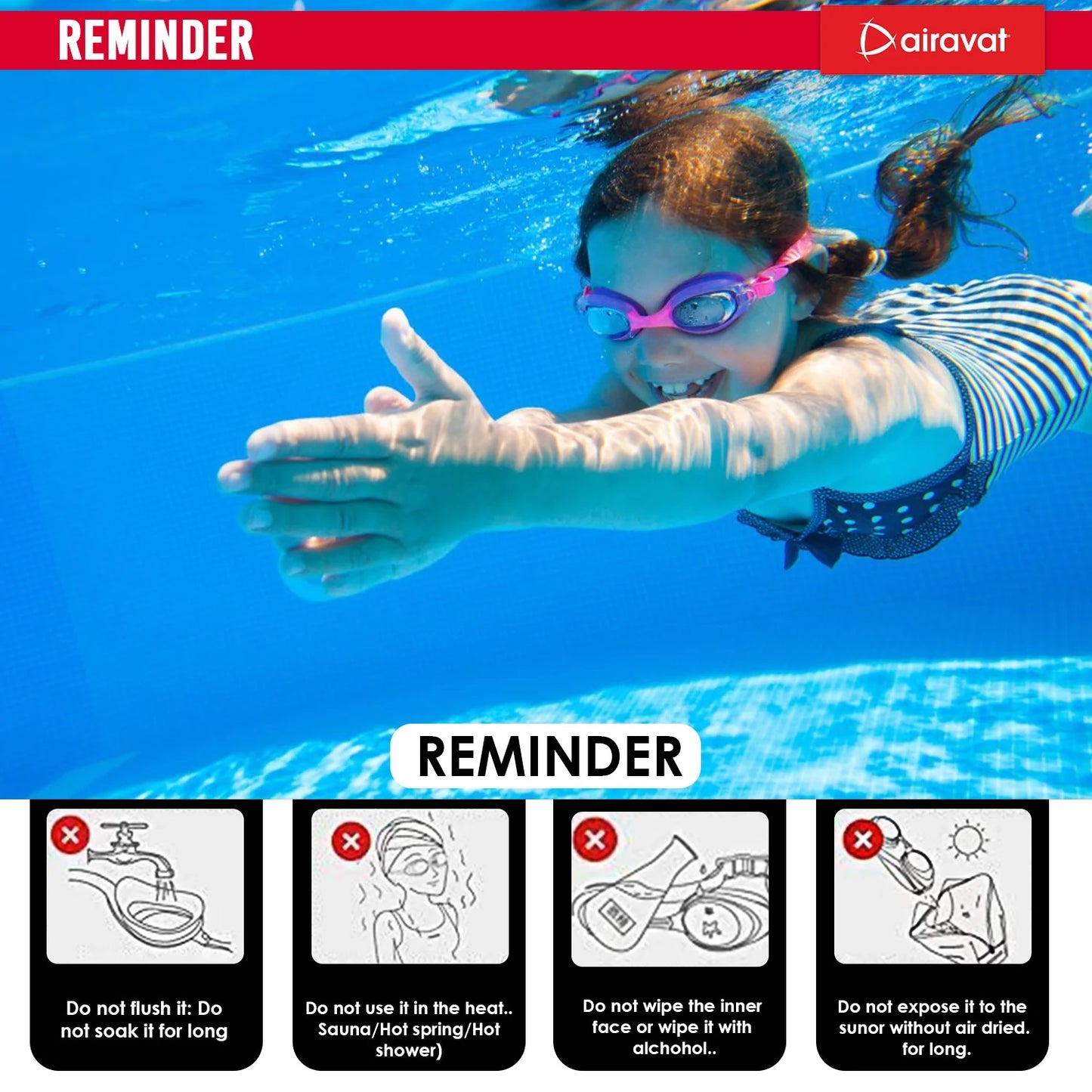 Airavat 1009 Triton Swimming Goggles | Adjustable Fit | Anti-Fog & UV Protection for Clear Vision, UV-Protected Swim Glasses for Adults & Youth | Comfortable Leak-Proof Fit for Training, Racing & Pool Use - Best Price online Prokicksports.com