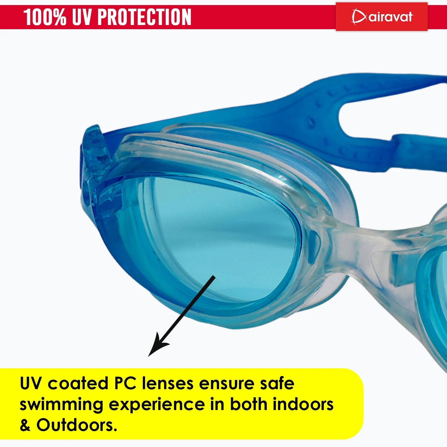 Airavat 1009 Triton Swimming Goggles | Adjustable Fit | Anti-Fog & UV Protection for Clear Vision, UV-Protected Swim Glasses for Adults & Youth | Comfortable Leak-Proof Fit for Training, Racing & Pool Use - Best Price online Prokicksports.com