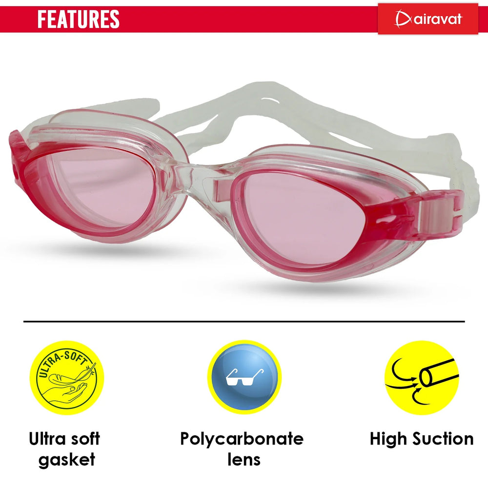 Airavat 1009 Triton Swimming Goggles | Adjustable Fit | Anti-Fog & UV Protection for Clear Vision, UV-Protected Swim Glasses for Adults & Youth | Comfortable Leak-Proof Fit for Training, Racing & Pool Use - Best Price online Prokicksports.com