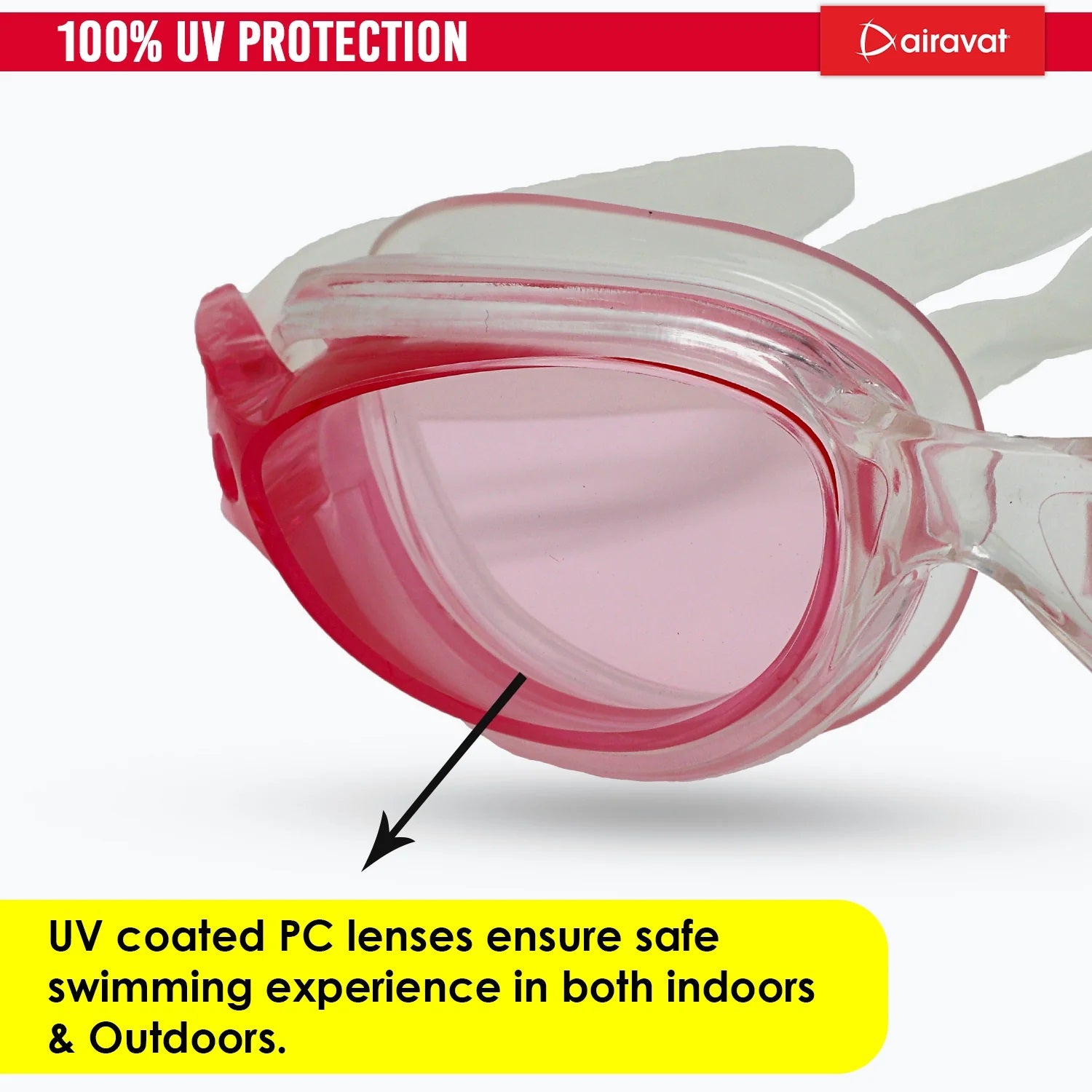 Airavat 1009 Triton Swimming Goggles | Adjustable Fit | Anti-Fog & UV Protection for Clear Vision, UV-Protected Swim Glasses for Adults & Youth | Comfortable Leak-Proof Fit for Training, Racing & Pool Use - Best Price online Prokicksports.com