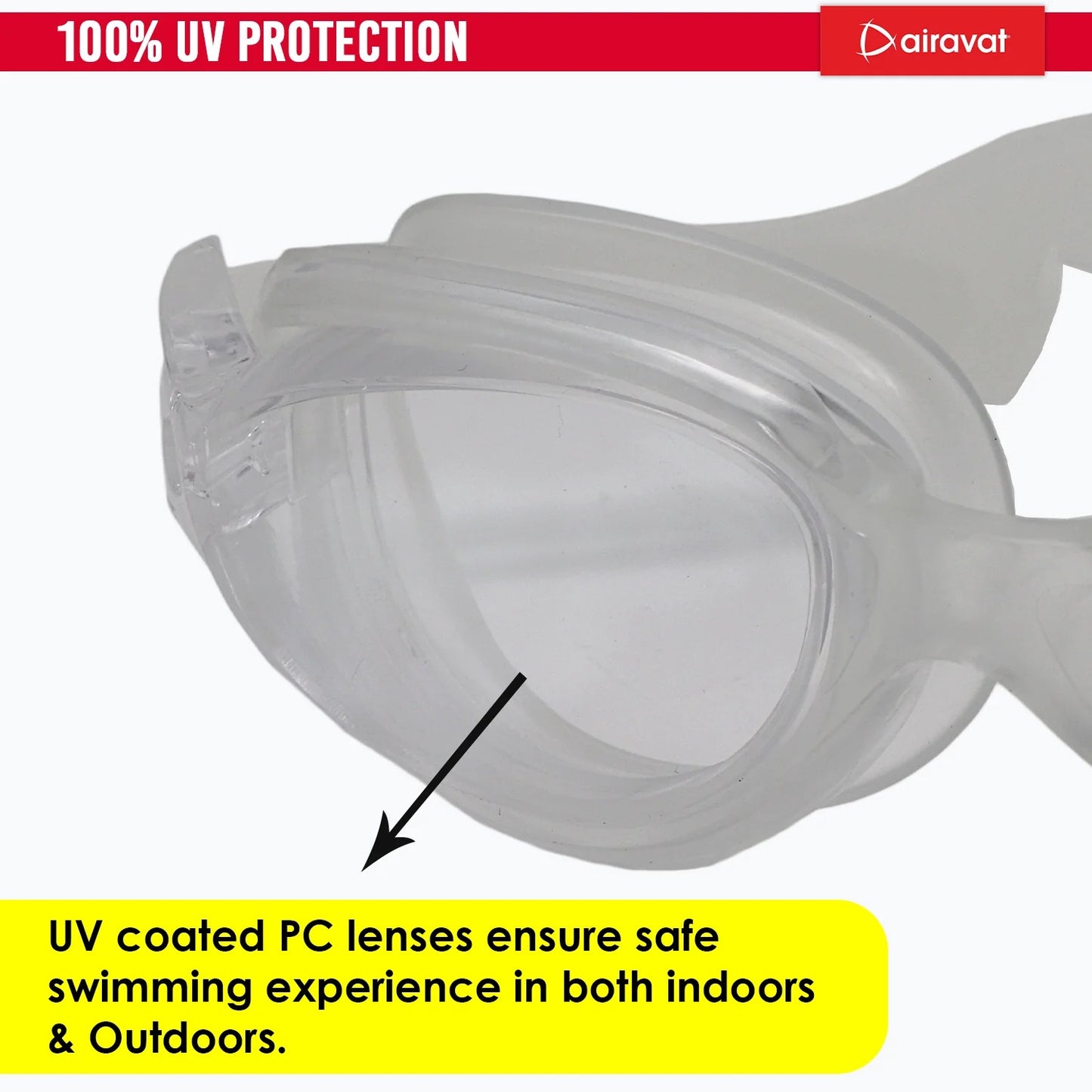 Airavat 1009 Triton Swimming Goggles | Adjustable Fit | Anti-Fog & UV Protection for Clear Vision, UV-Protected Swim Glasses for Adults & Youth | Comfortable Leak-Proof Fit for Training, Racing & Pool Use
