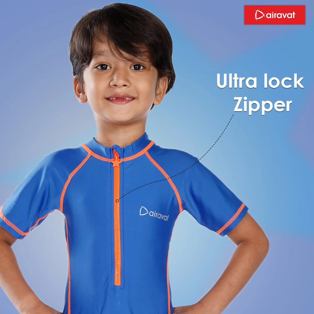 Airavat 1506 Children Swimwear | Half Body Swimsuit for Kids | Navy Blue | Comfortable & Durable - Best Price online Prokicksports.com