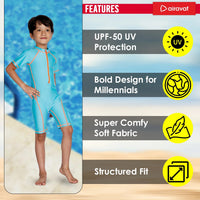 Airavat 1506 Children Swimwear | Half Body Swimsuit for Kids | Navy Blue | Comfortable & Durable - Best Price online Prokicksports.com