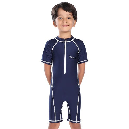 Airavat 1506 Children Swimwear | Half Body Swimsuit for Kids | Navy Blue | Comfortable & Durable
