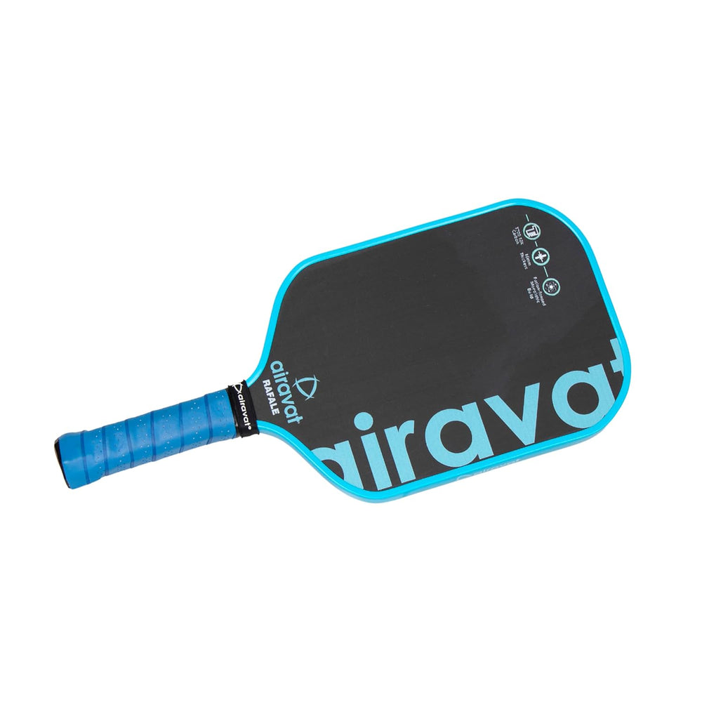 Airavat Rafale 7409 Pickleball Paddle - 16mm | T700 12K Carbon Fiber Face | Lightweight Power & Control Paddle | Premium Comfort Grip | Tournament Ready (Cyan/Gray) - Best Price online Prokicksports.com
