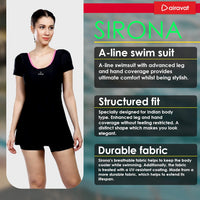 AIRAVAT 5007 Women's Swimwear | Stretchable & UV-Protected Swimming Suit | Comfortable & Flexible Fit for Training & Leisure | One-Piece Swimsuit - Best Price online Prokicksports.com