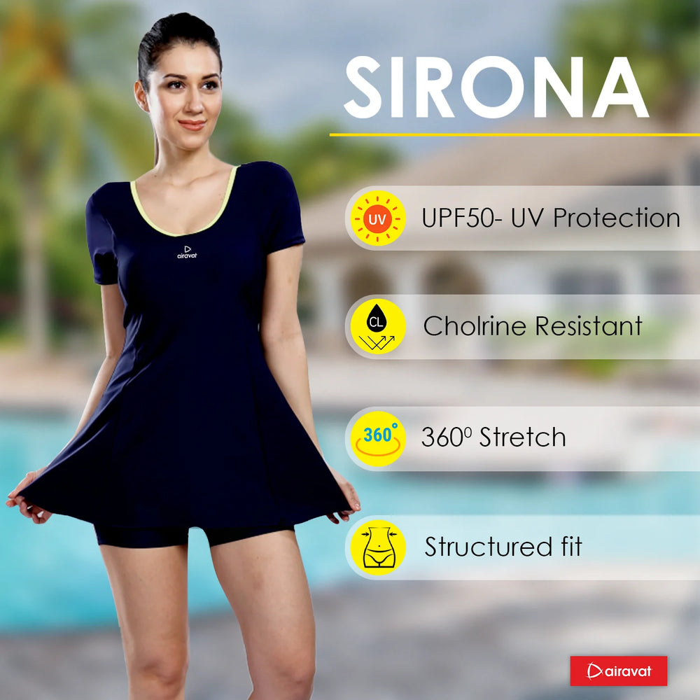 AIRAVAT 5007 Women's Swimwear | Stretchable & UV-Protected Swimming Suit | Comfortable & Flexible Fit for Training & Leisure | One-Piece Swimsuit