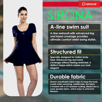 AIRAVAT 5007 Women's Swimwear | Stretchable & UV-Protected Swimming Suit | Comfortable & Flexible Fit for Training & Leisure | One-Piece Swimsuit