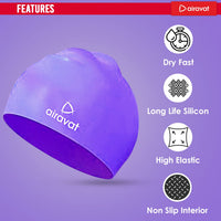 Airavat 001 Basic Swimming Cap | Waterproof, Stretchable & Comfortable | Unisex Swim Cap for Men, Women & Kids - Best Price online Prokicksports.com
