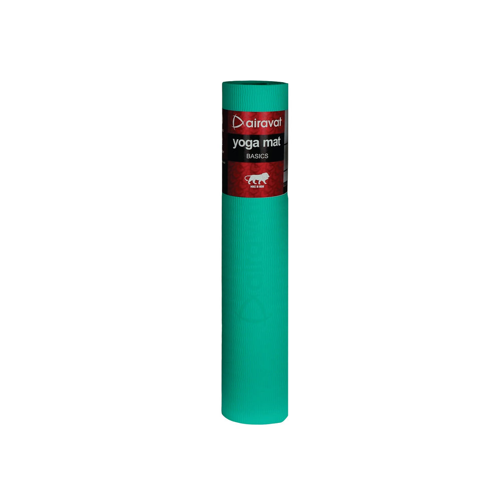 Airavat EVA Foam Yoga Mat – 4mm Non-Slip Exercise Mat for Men & Women | Lightweight, Foldable & Durable | Ideal for Yoga, Pilates, Stretching & Home Workouts (Cyan)