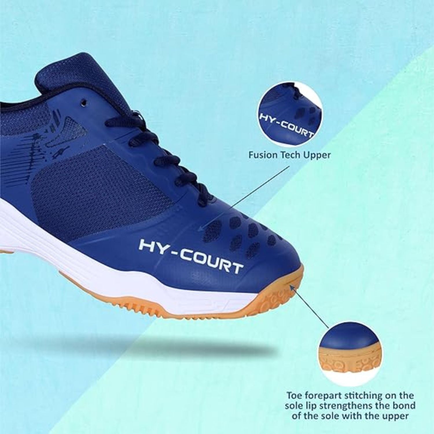 Nivia HY-Court 2.1 Badminton Shoes for Men | Non-Marking Sole | Cushioned Insole | Breathable Mesh | Lightweight Design - Best Price online Prokicksports.com