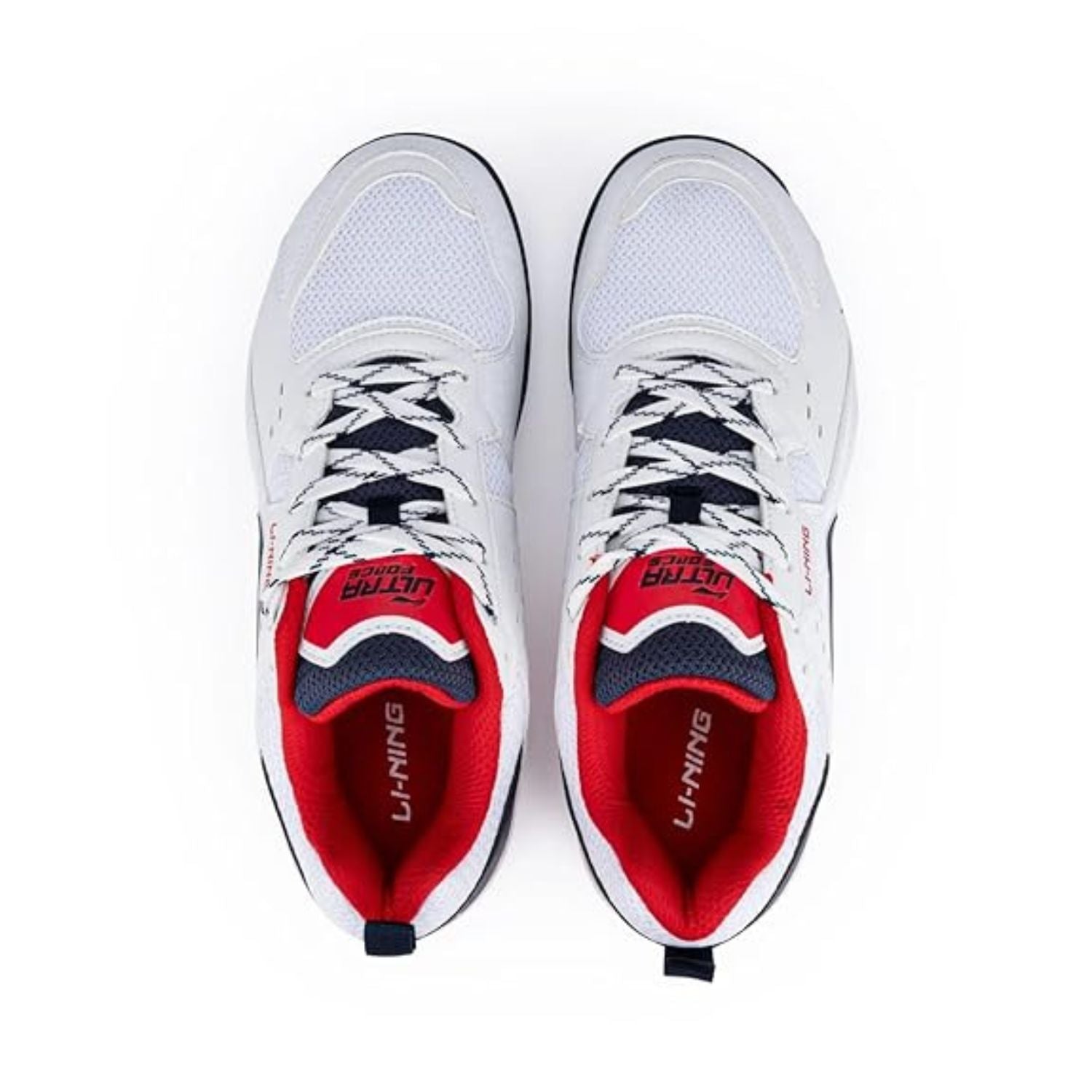 Li-Ning Ultra Force Badminton Shoes (White/Navy/Red) | BOUNSE+ Cushioning | Non-Marking Rubber Sole | Breathable Mesh | Men's/Women's Sizes - Best Price online Prokicksports.com