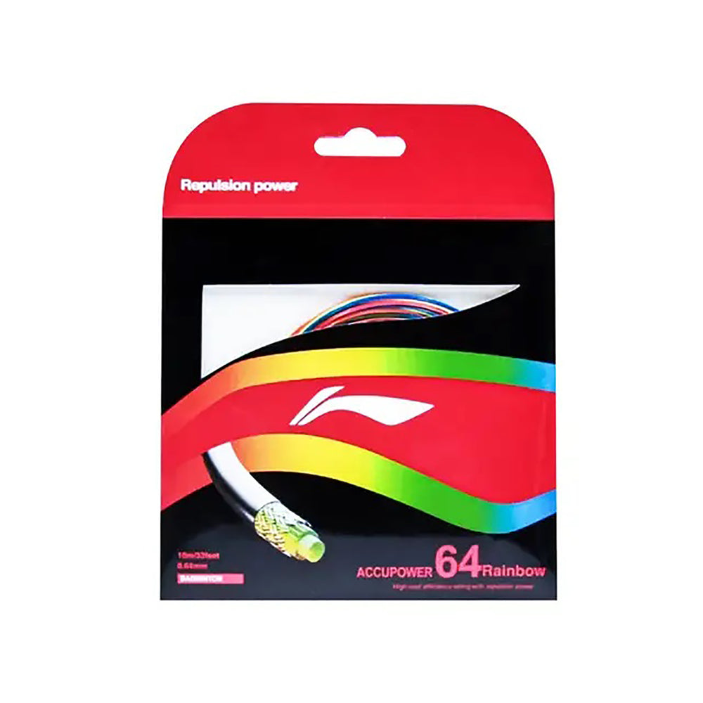 Li-Ning AP64 Rainbow Badminton String 0.64mm – Ultra-Thin High Repulsion Power String for Fast Rallies and Spin Control in Vibrant Multi-Color - Best Price online Prokicksports.com