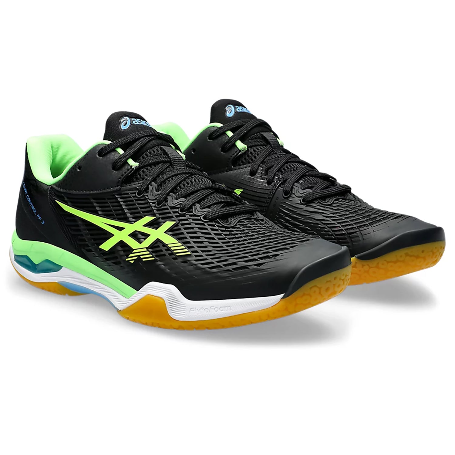 ASICS Mens Court Control FF 3 Men's Badminton Shoes - Black/Lime Burst - Best Price online Prokicksports.com