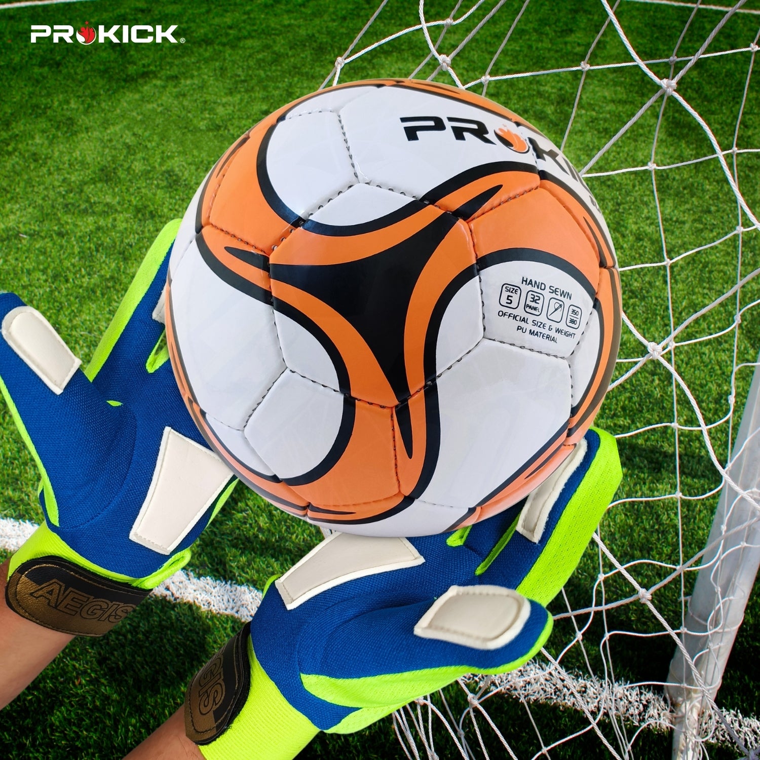 Prokick Aegis Football Goalkeeper Gloves with High Grip Latex Palm, Shock Absorption, Breathable Design for Superior Ball Control and Comfort - Best Price online Prokicksports.com