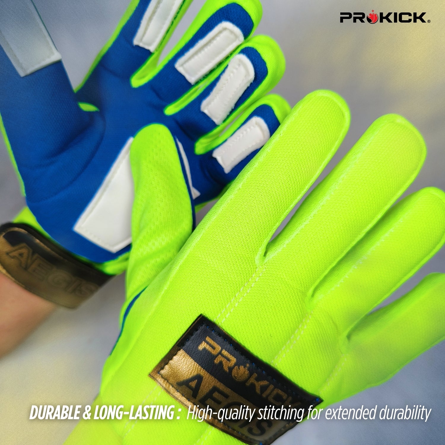 Prokick Aegis Football Goalkeeper Gloves with High Grip Latex Palm, Shock Absorption, Breathable Design for Superior Ball Control and Comfort - Best Price online Prokicksports.com