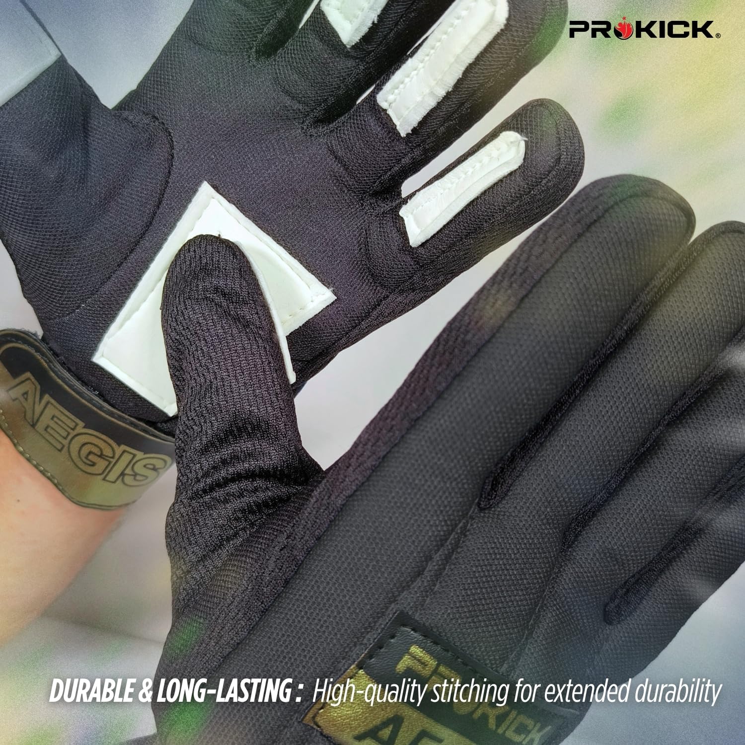 Prokick Aegis Football Goalkeeper Gloves with High Grip Latex Palm, Shock Absorption, Breathable Design for Superior Ball Control and Comfort - Best Price online Prokicksports.com