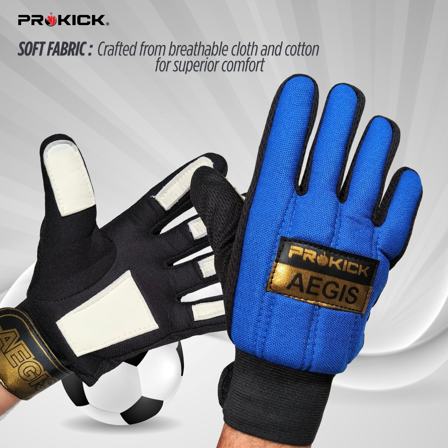 Prokick Aegis Football Goalkeeper Gloves with High Grip Latex Palm, Shock Absorption, Breathable Design for Superior Ball Control and Comfort - Best Price online Prokicksports.com