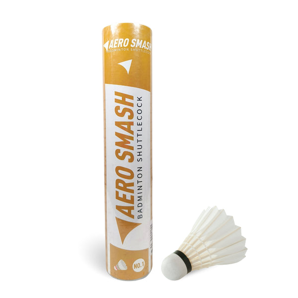 Aero Smash NO. 1 Badminton Feather Shuttlecock, Speed 76 – 12 Pieces (Pack of 1)