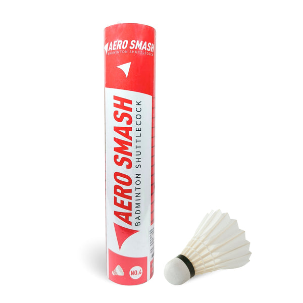 Aero Smash NO. 4 Badminton Feather Shuttlecock, Speed 76 – 10 Pieces (Pack of 1)