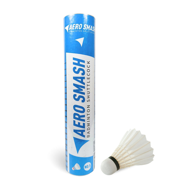 Aero Smash NO. 5 Badminton Feather Shuttlecock, Speed 76 – 12 Pieces (Pack of 1)