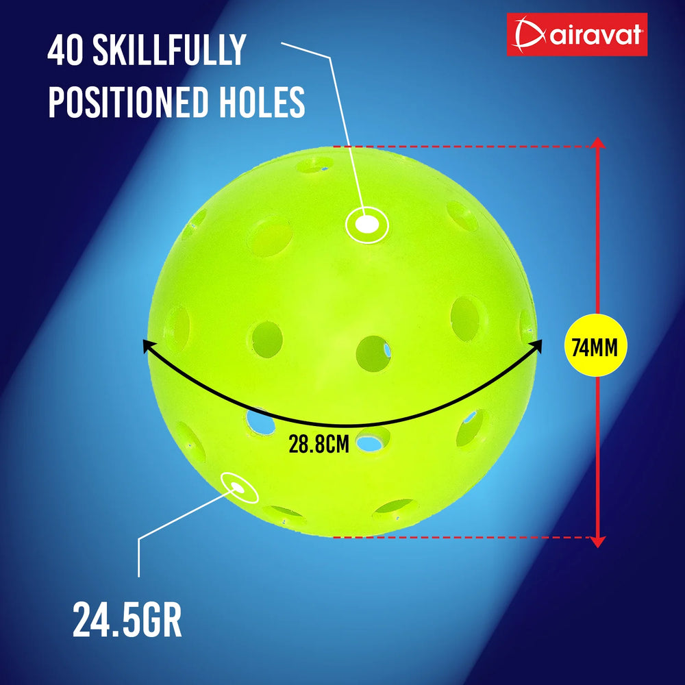 Airavat Outdoor 40 Hole Pickleball Balls, Pack of 6 - Best Price online Prokicksports.com