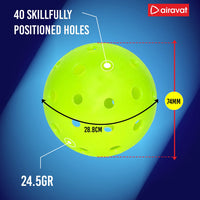 Airavat Outdoor 40 Hole Pickleball Balls, Pack of 6 - Best Price online Prokicksports.com