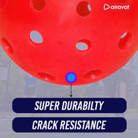 Airavat Outdoor 40 Hole Pickleball Balls, Pack of 6 - Best Price online Prokicksports.com