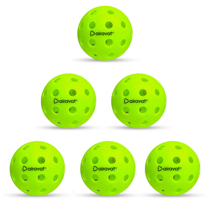Airavat Outdoor 40 Hole Pickleball Balls, Pack of 6 - Best Price online Prokicksports.com