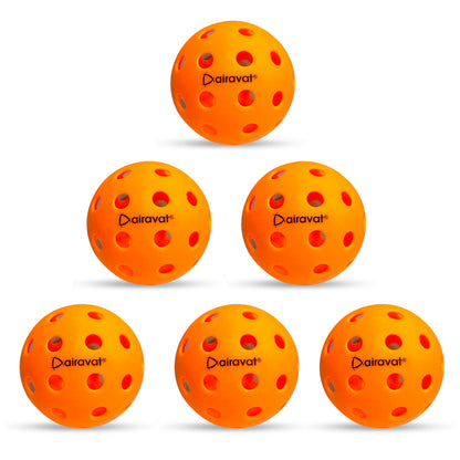 Airavat Outdoor 40 Hole Pickleball Balls, Pack of 6 - Best Price online Prokicksports.com