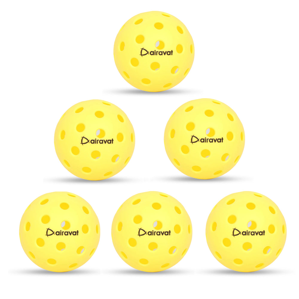 Airavat Outdoor 40 Hole Pickleball Balls, Pack of 6 - Best Price online Prokicksports.com