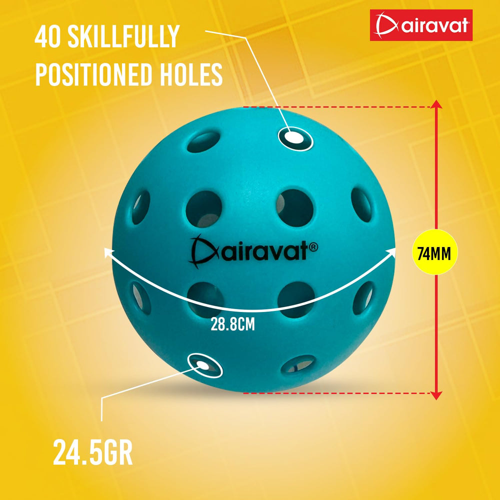 Airavat Outdoor 40 Hole Pickleball Balls, Pack of 6 - Best Price online Prokicksports.com