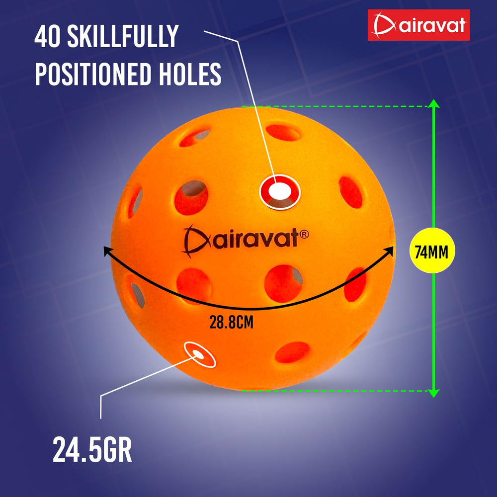 Airavat Outdoor 40 Hole Pickleball Balls, Pack of 6 - Best Price online Prokicksports.com