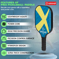 Airavat Prix 7404 Pickleball Paddle Set (Combo of 2 Pc Pickleball Paddles, 2 Pc Balls & 1 Premium Bag) - Best Price online Prokicksports.com