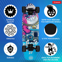 AIRAVAT Gallant Wooden Skateboard | Premium 7-Layer Deck with Non-Slip PU Wheels | Multicolor Board for Kids, Teens & Adults | Weight Capacity up to 100Kg - Best Price online Prokicksports.com