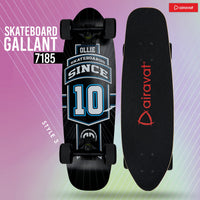 AIRAVAT Gallant Wooden Skateboard | Premium 7-Layer Deck with Non-Slip PU Wheels | Multicolor Board for Kids, Teens & Adults | Weight Capacity up to 100Kg